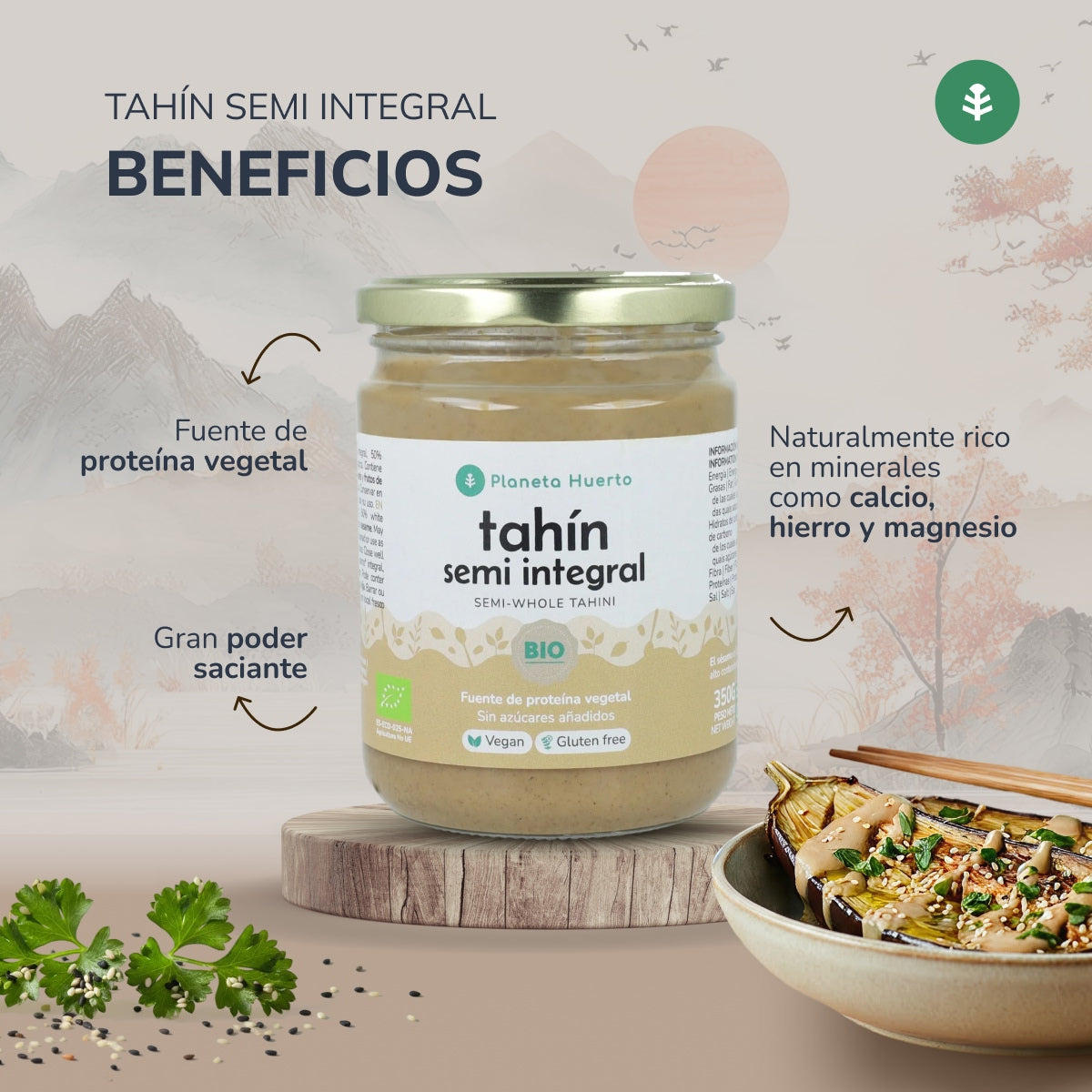 Semi Wholemeal Tahini ECO Planeta Huerto 350gr