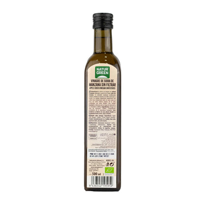 Vinaigre de cidre de pomme bio non filtré NaturGreen 500 ml
