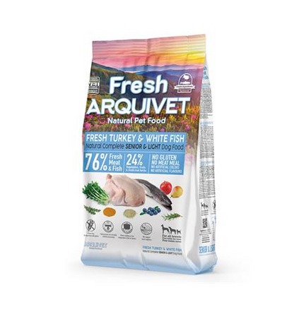 Fresh Senior Light Turkey & White  Arquivet 2,5 Kg Alimento semiumido per cani
