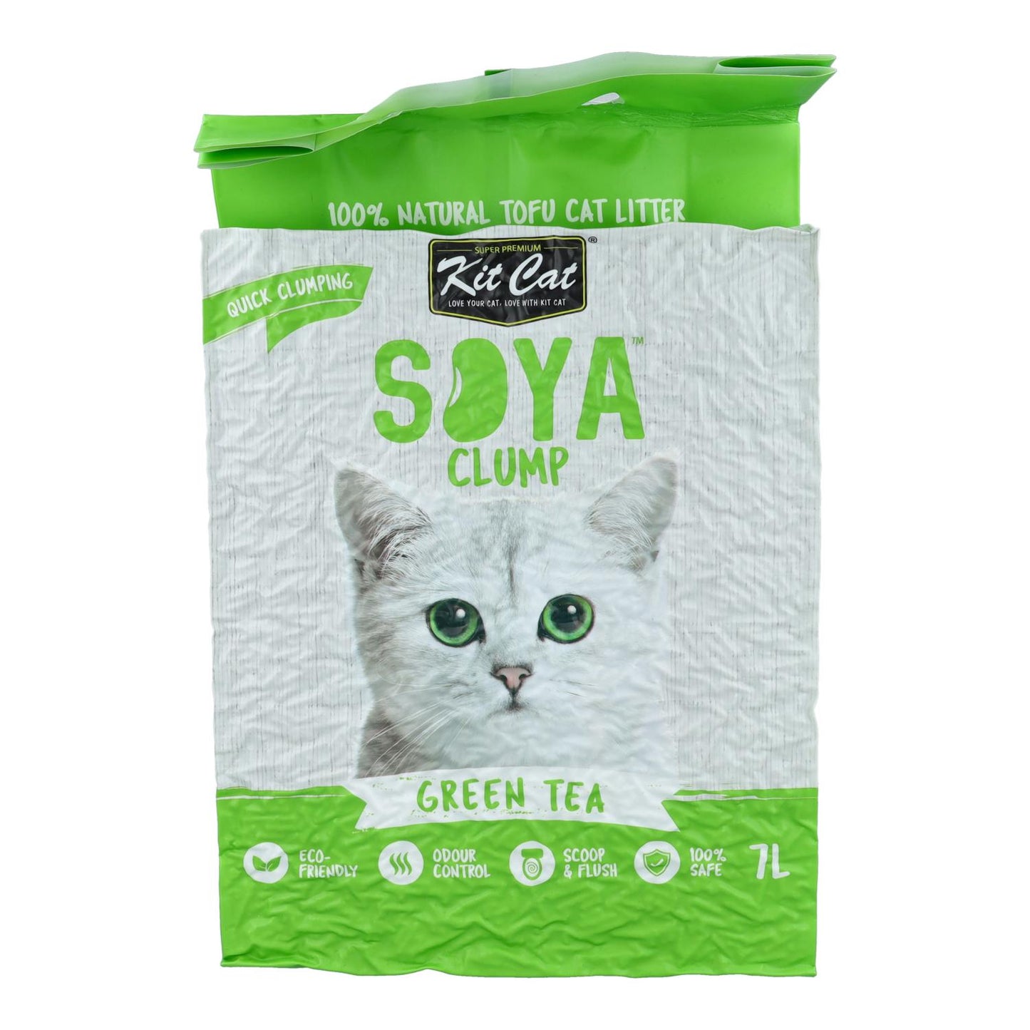 Kit Cat Arena Eco SoyaClump – Green Tea 7 l Katzenstreu