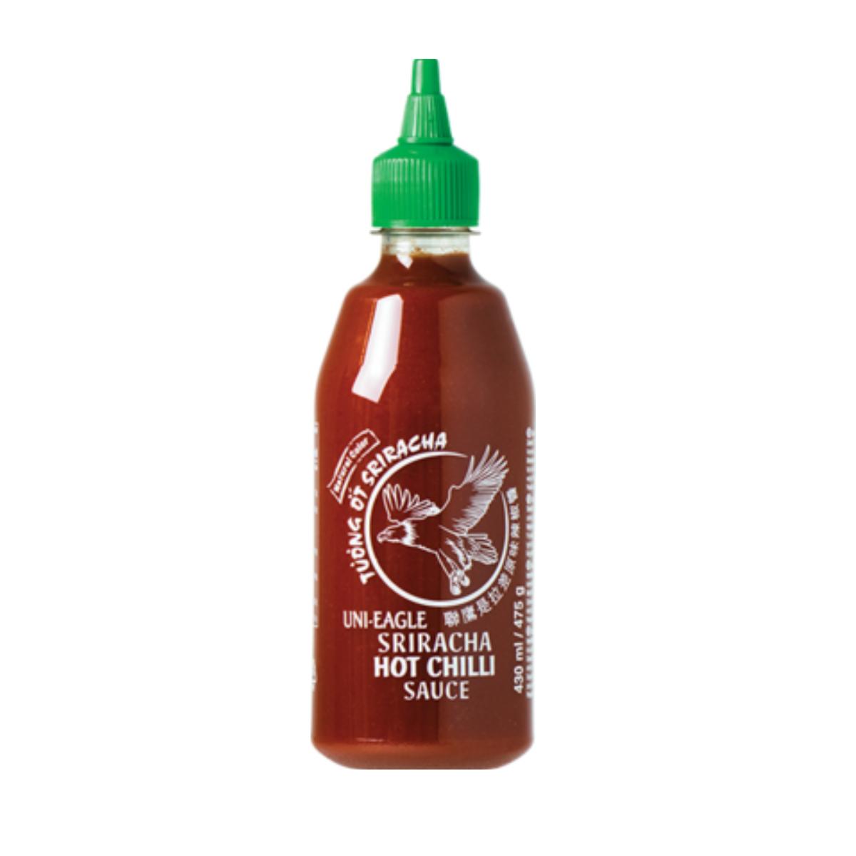Sauce chili sriracha traditionnelle Uni-Eagle sans glutamate monosodique (MSG) 475 g – Épicée et crémeuse, style thaï