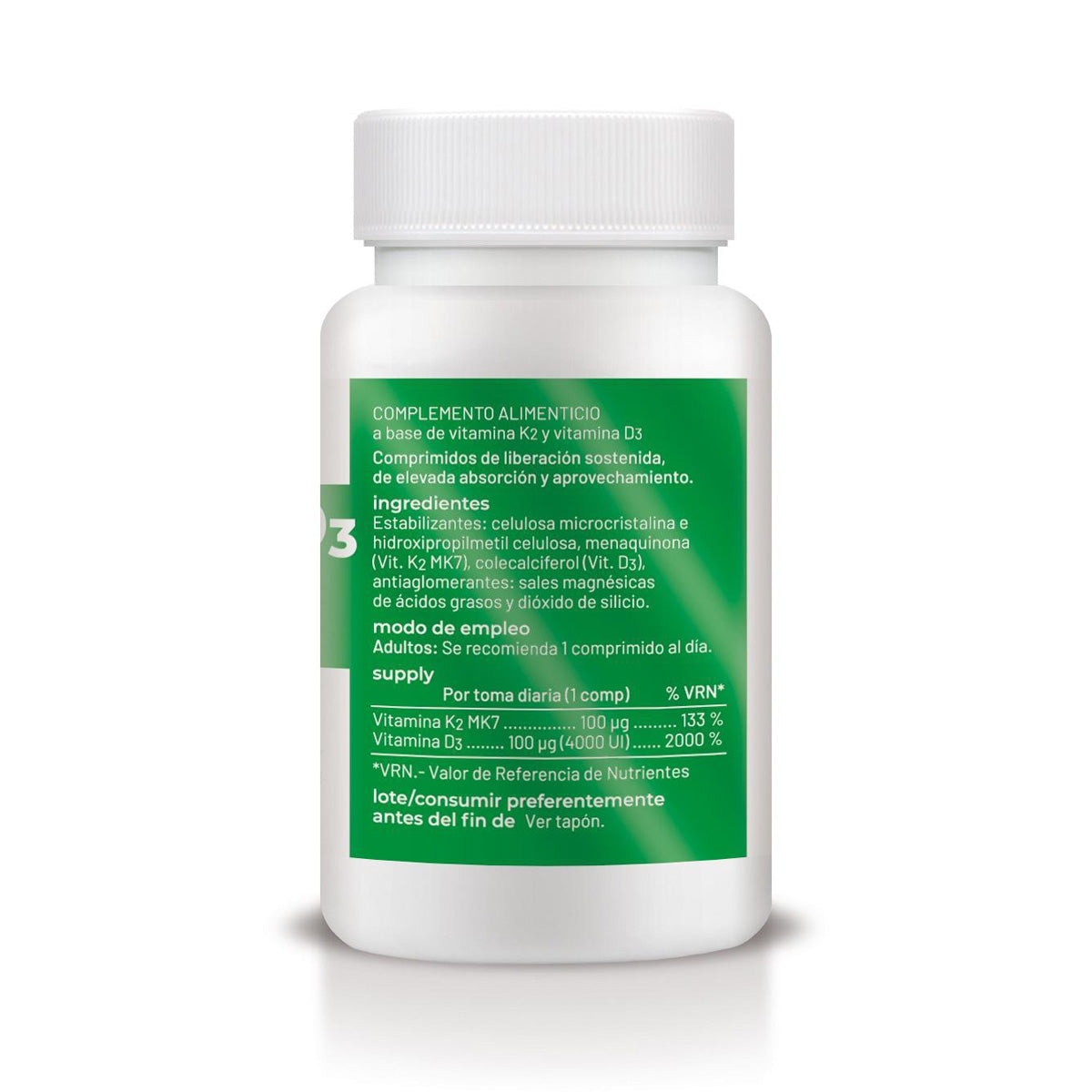 Vitamine D3+K2 à libération prolongée, 60 comprimés