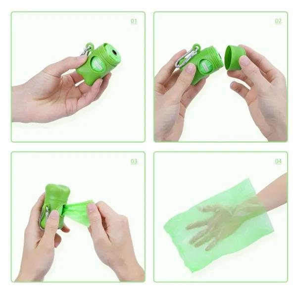 Biologiskt nedbrytbara påsar för exkrementer med dispenser 450 påsar – 30 rullar