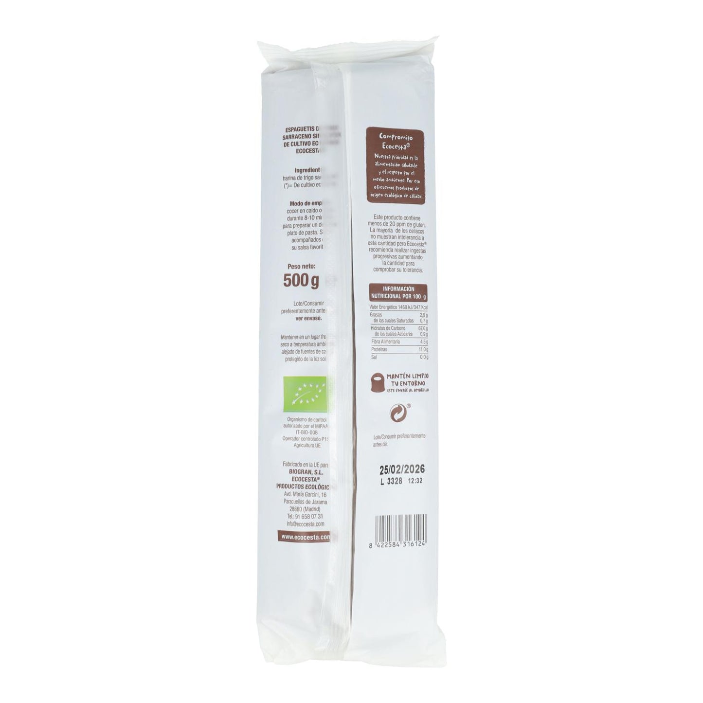 12er-Pack glutenfreie Bio-Buchweizenspaghetti 500 g