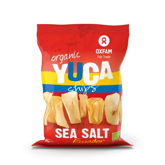 Ekologiska yucachips med salt Oxfam Intermón 60 g