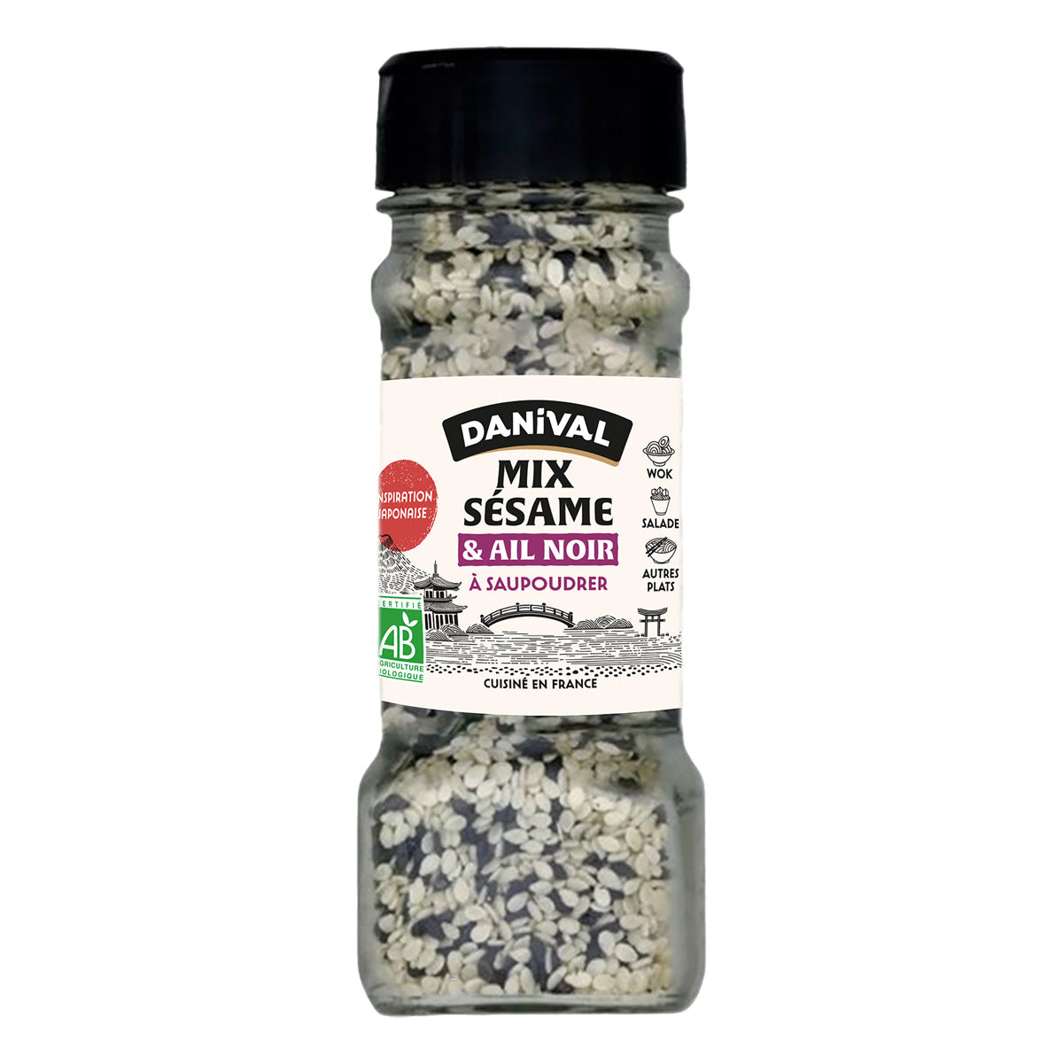 Bio-Gewürzmischung mit Sesam und schwarzem Knoblauch, Danival 45 g