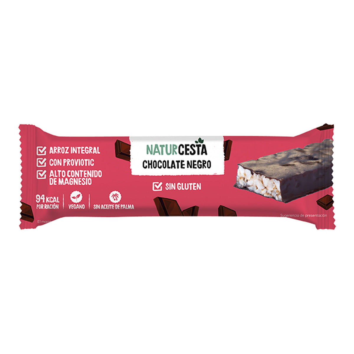 Gluten-free dark chocolate rice bar 18 g