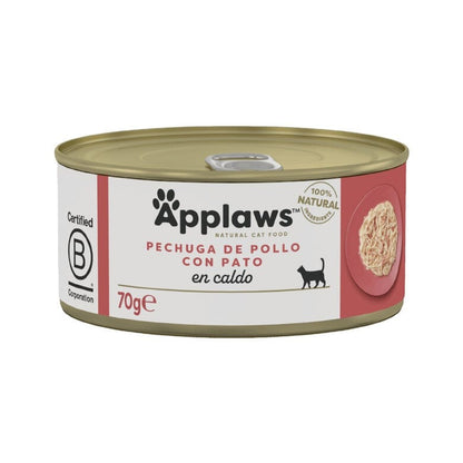Applaws Cat Dose Huhn und Ente 70 g Natürliches getreidefreies Nassfutter für Katzen