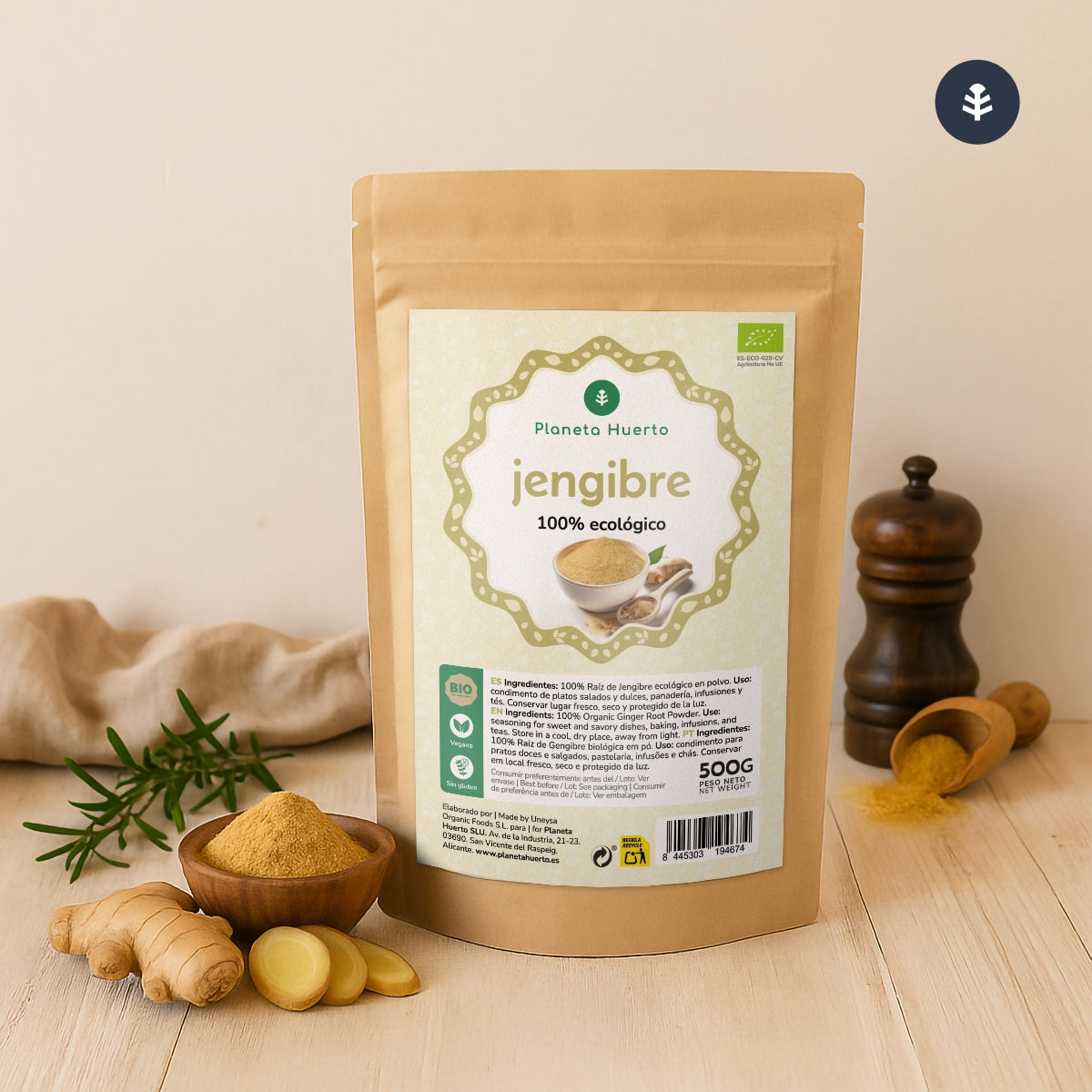 Ingwerpulver ECO Planeta Huerto 500 g