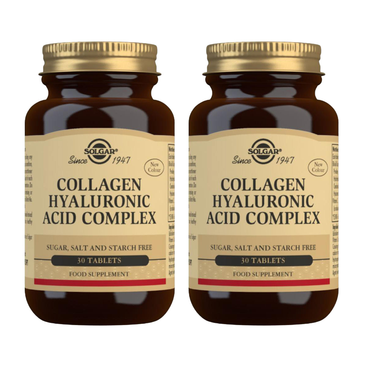 Pack 2x Collagène acide hyaluronique complexe 30 comprimés 120 mg-Solgar