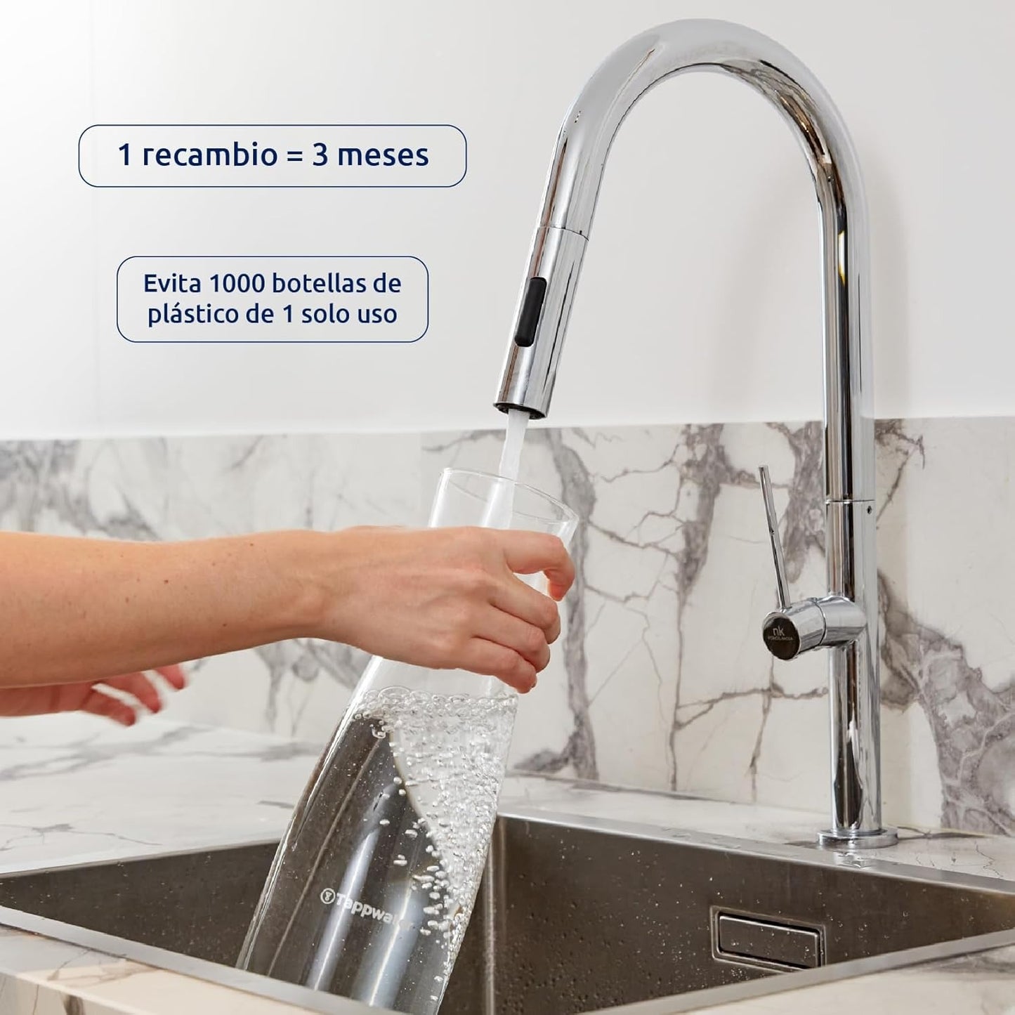 Carafe filtrante en verre PitcherPro SMR Tappwater 1,45 l