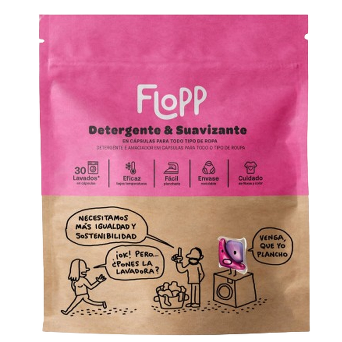 Confezione da 2 detersivi con ammorbidente ECO Flopp 30 capsule