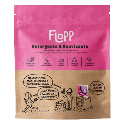 Confezione da 2 detersivi con ammorbidente ECO Flopp 30 capsule