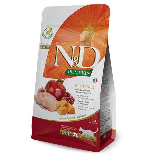 ND Pumpkin Neutred caille Aliment pour chats castrés Farmina 5 kg