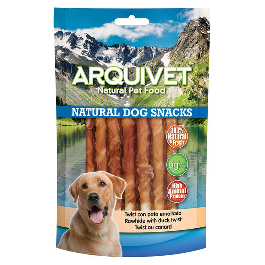 Natuurlijke snack voor honden  Arquivet gerolde eend Twist 13 cm   100 g