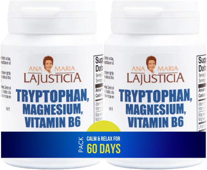 Pack 2xTryptophane avec magnésium et vitamine B6 Ana María LaJusticia, 2 boîtes de 60 comprimés