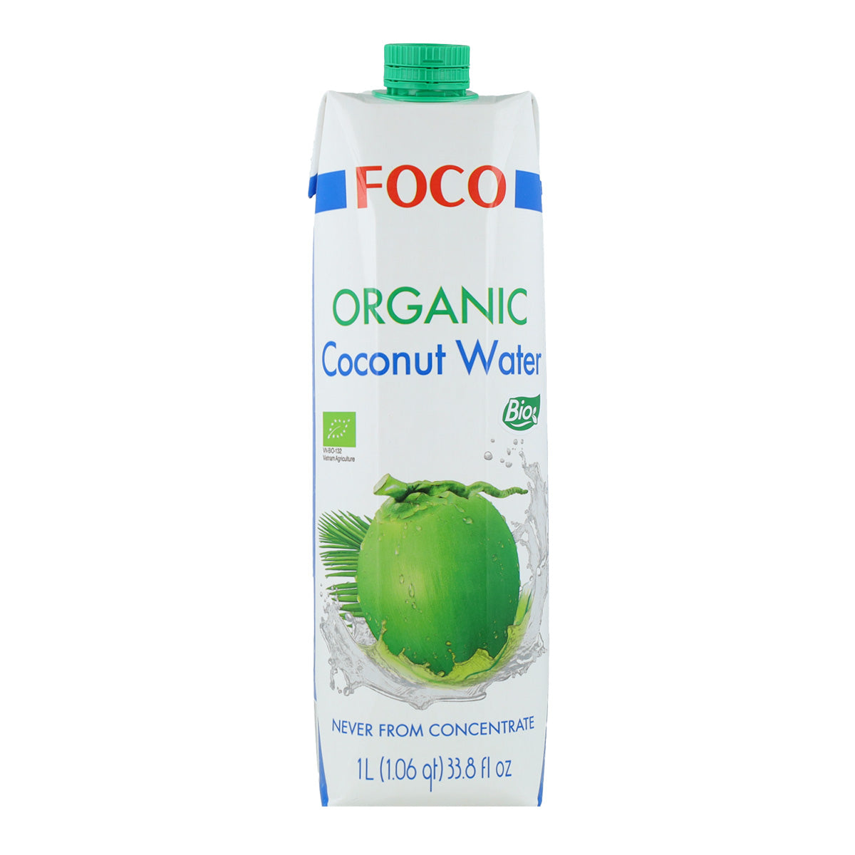 6er-Pack 100 % natürliche Kokosnusswasser Foco 1 l