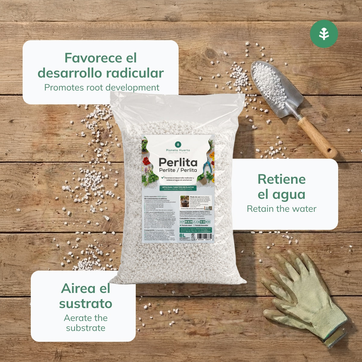 Perlite Planeta Huerto 8 Litres