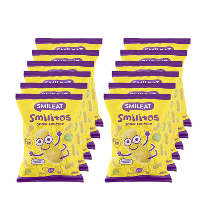 Pack 12x Smilitos, gusanitos de maíz ecológico Smileat, 38g