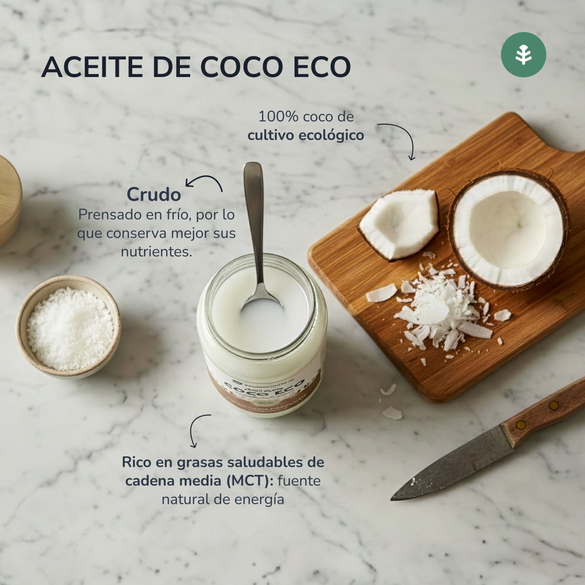 Olej kokosowy z pierwszego tłoczenia ECO Planeta Huerto 500 ml