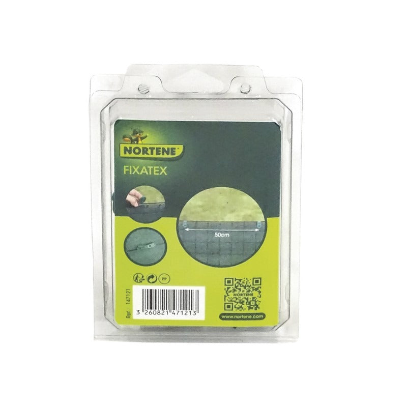 Clips de fixation pour filet tissé Fixatex vert 20 unités.