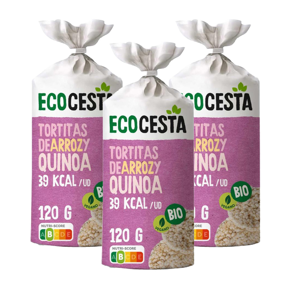 Confezione da 3 frittelle di riso e quinoa biologiche Ecocesta 120 g