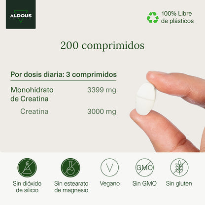 Monohydrat kreatyny Aldous 3000 mg 200 tabletek