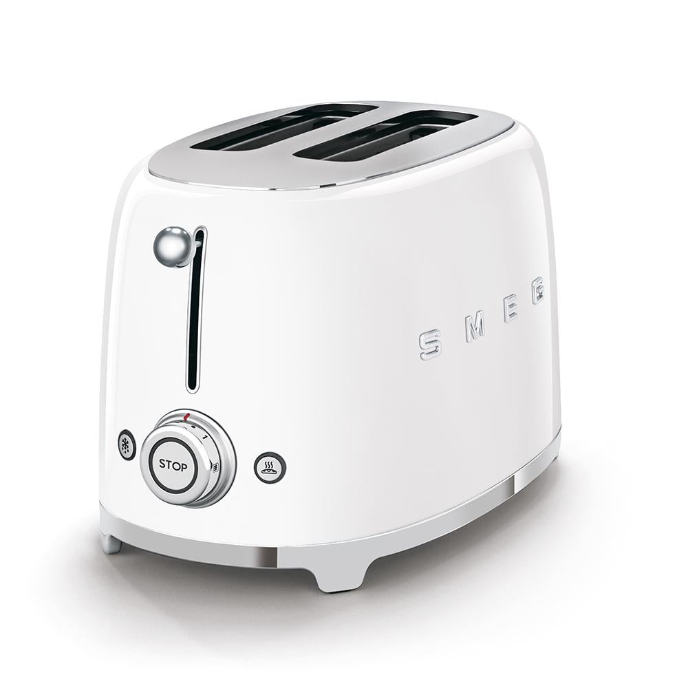 Grille-pain SMEG 2 fentes style années 50 blanc