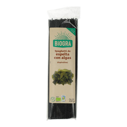 Dinkelspaghetti mit Algen (Spirulina und Fucus) Biográ, 250 g
