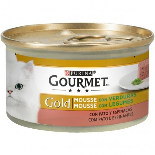 24er-Pack GOURMET GOLD Mousse Nassfutter Ente & Spinat 85 g