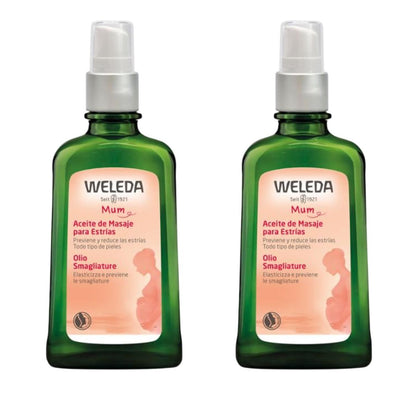 Confezione da 2 oli da massaggio anti-smagliature, Weleda, 100 ml