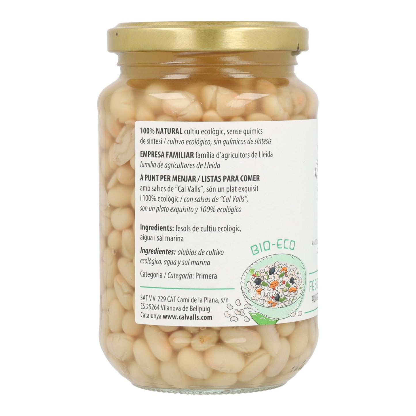 Haricots blancs cuits biologiques Cal Valls 350 g