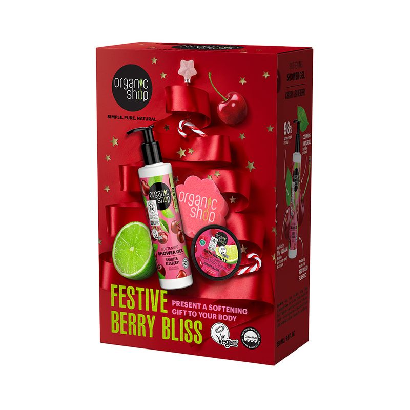 Körperpflegeset „Festive Berry Bliss”, Organic Shop 280 ml/100 ml