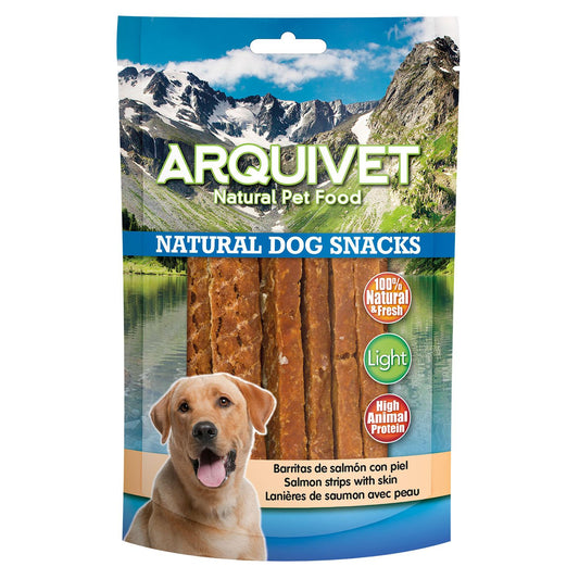 Natuurlijke snack voor honden Zalmreepjes met vel Arquivet 100 g