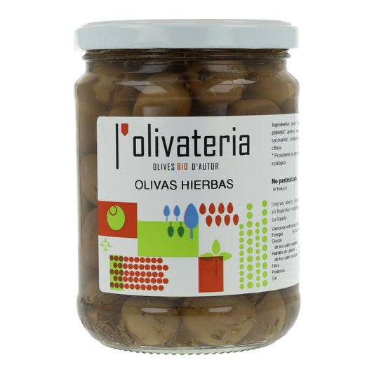 Olives naturelles aux herbes l'olivateria 225g 