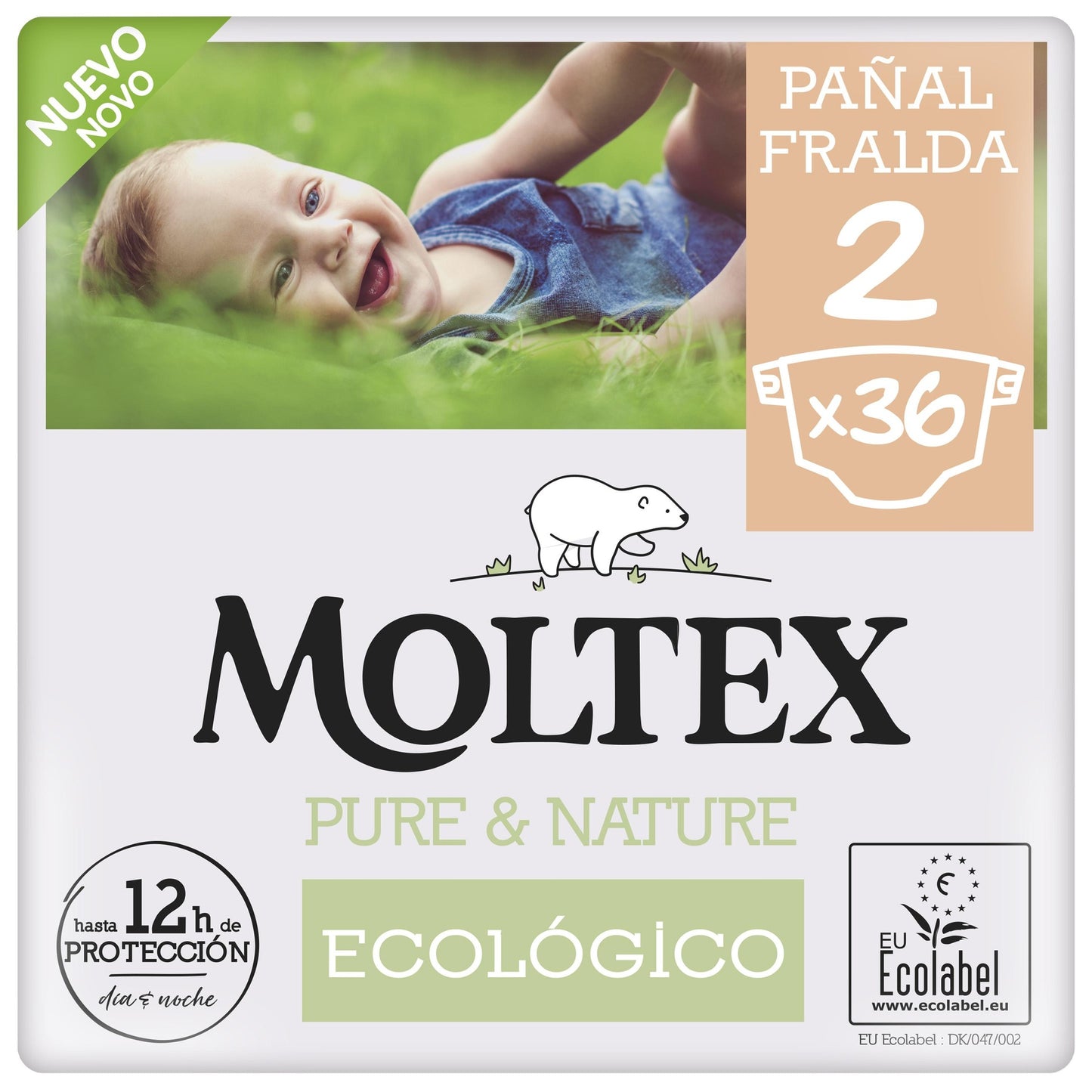 Pannolini  T2 (3-6 kg) Moltex Pure & Nature, 36 pezzi