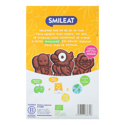 Spelt-, havre- och kakaokakor ECO 220 g Smileat