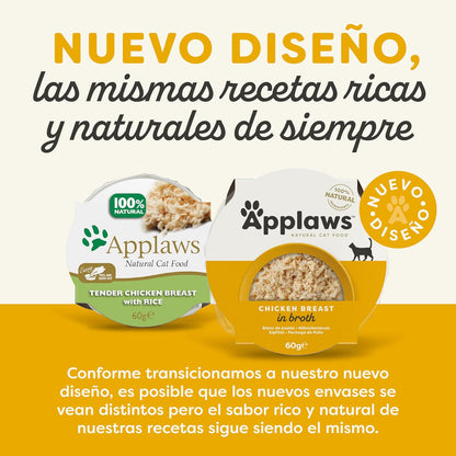 Applaws Cat Tarrina Pechuga Pollo y Arroz para gatos 60 g