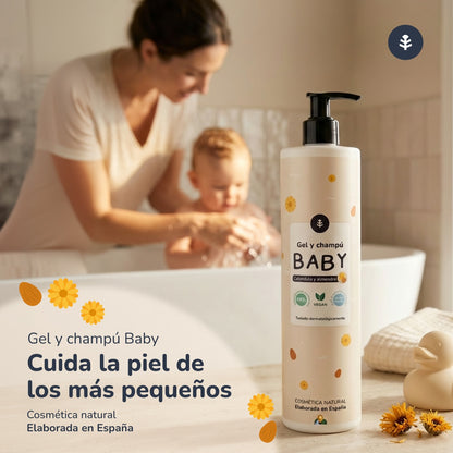 Pack Infantil Caléndula y Almendras: gel y champú + crema hidratante  Planeta Huerto