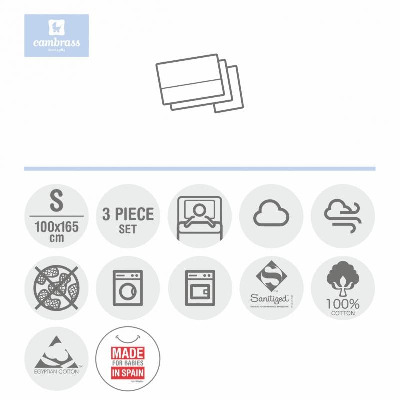 Lenzuolo per culla 3 pezzi Culla 60 Forest Cambrass Forest Rosa