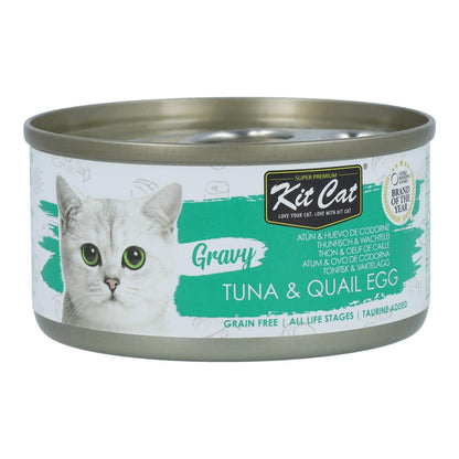 Kit Cat Dose Gravy – Thunfisch & Wachtelei 70 g Nassfutter für Katzen in Soße