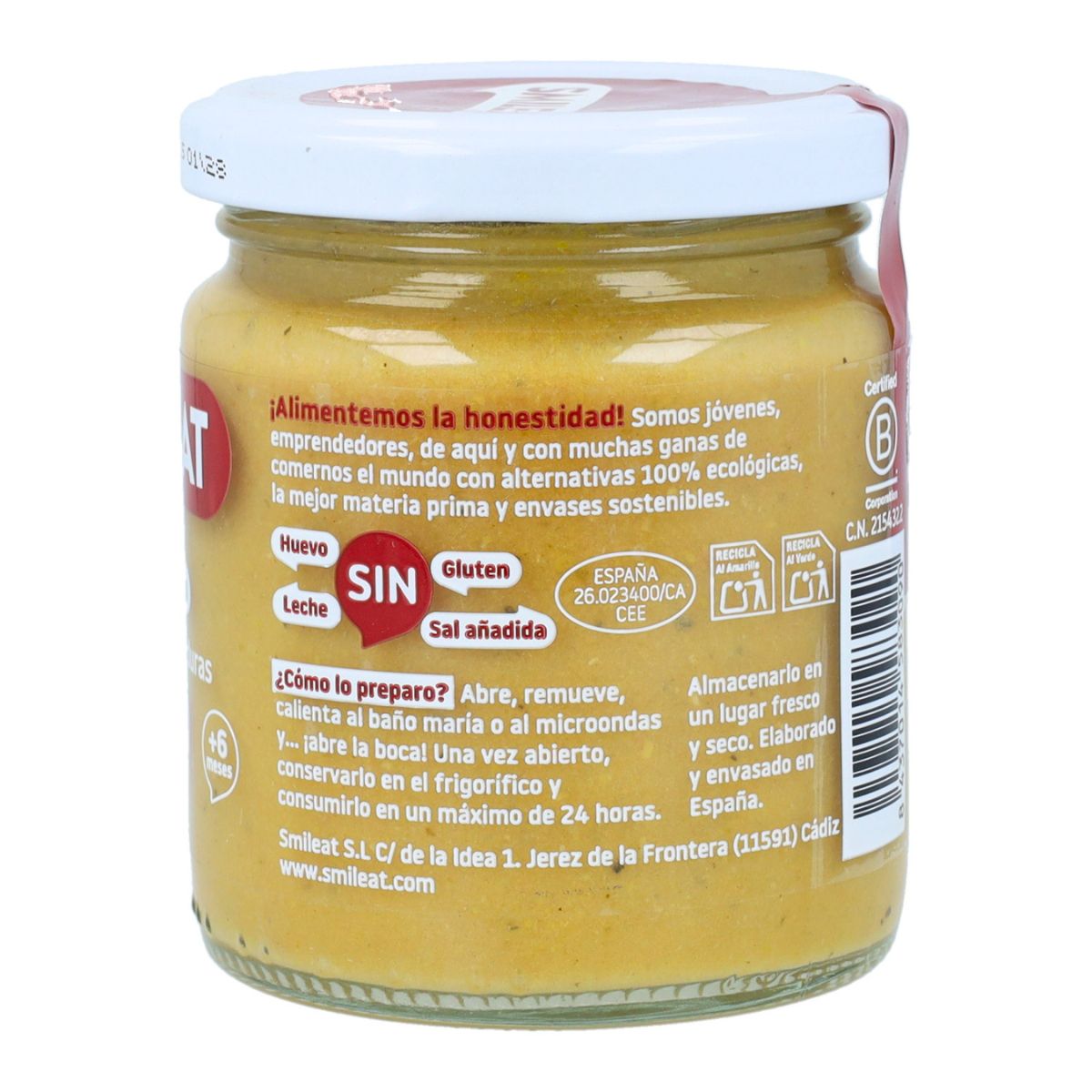 Petit pot BIO bœuf et légumes +6 mois Smileat 230 g
