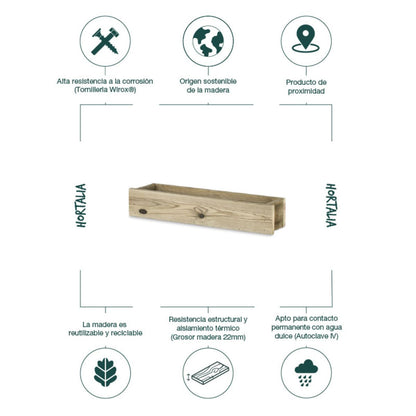 Hortalia Stand Line Planter 70 x 16.4 x 12 cm