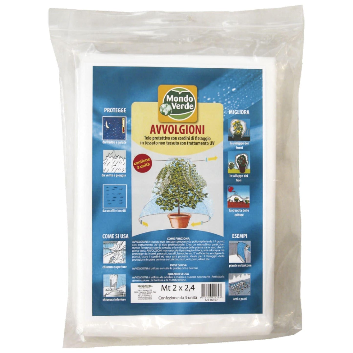 Tkanina chroniąca przed mrozem z sznurkami 1,5 x 2,4 m