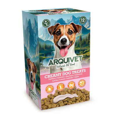 Flüssiger Snack Creamy für Hunde mit Lachs von Arquivet (5 Beutel à 15 g)