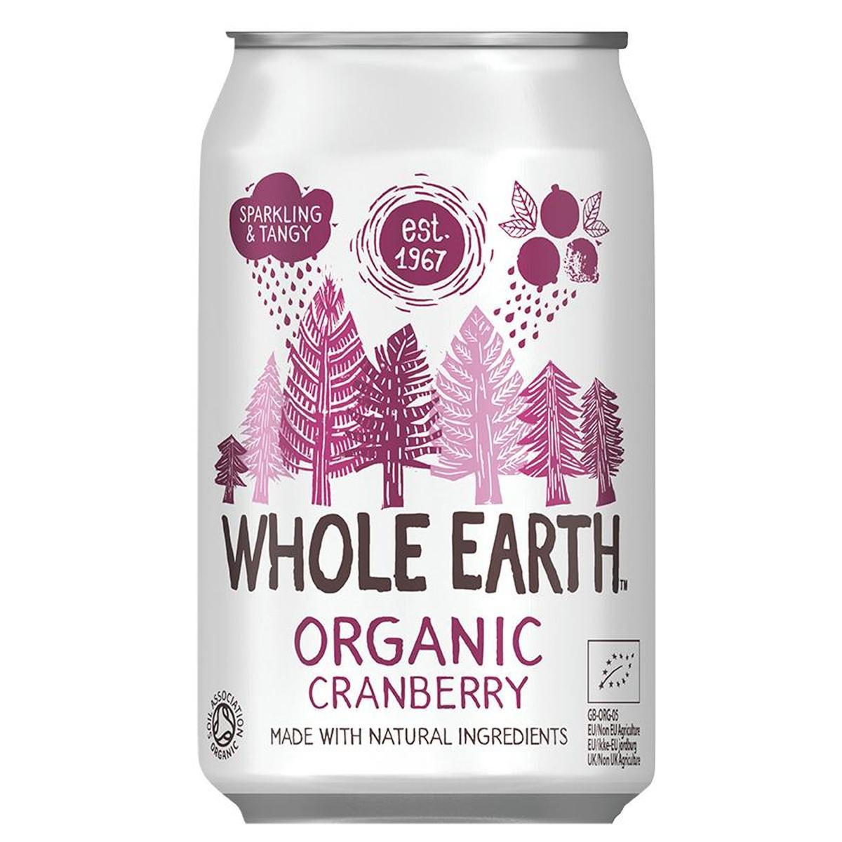 Confezione da 6 bibite biologiche al mirtillo, 330 ml. Whole Earth