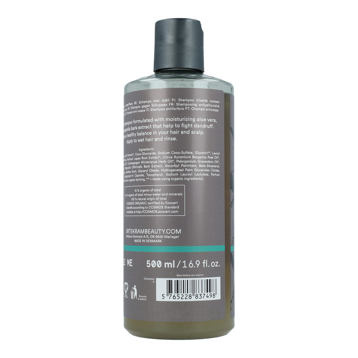 Shampooing anti-pelliculaire à l'ortie Urtekram 500 ml