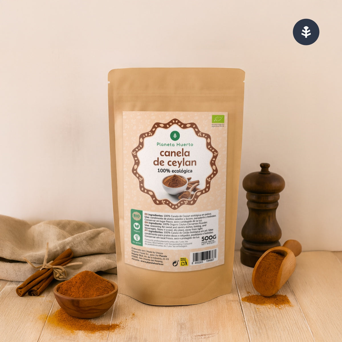 Canela de Ceylán en Polvo ECO Planeta Huerto 200 g