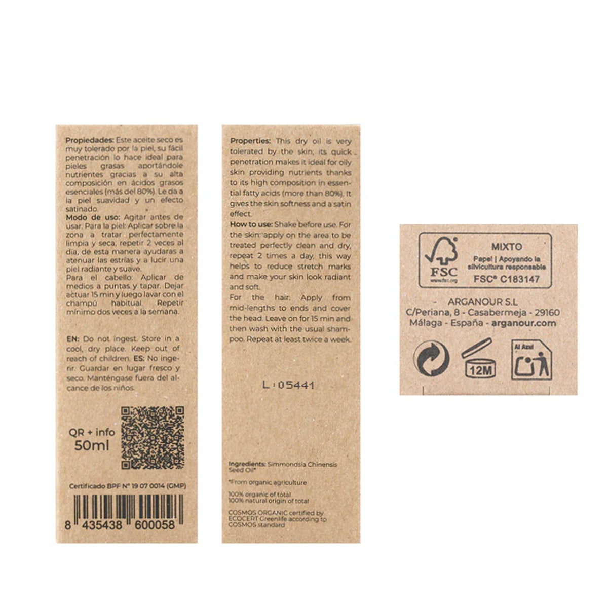 100% Organic Jojoba Oil Arganour 50 ml