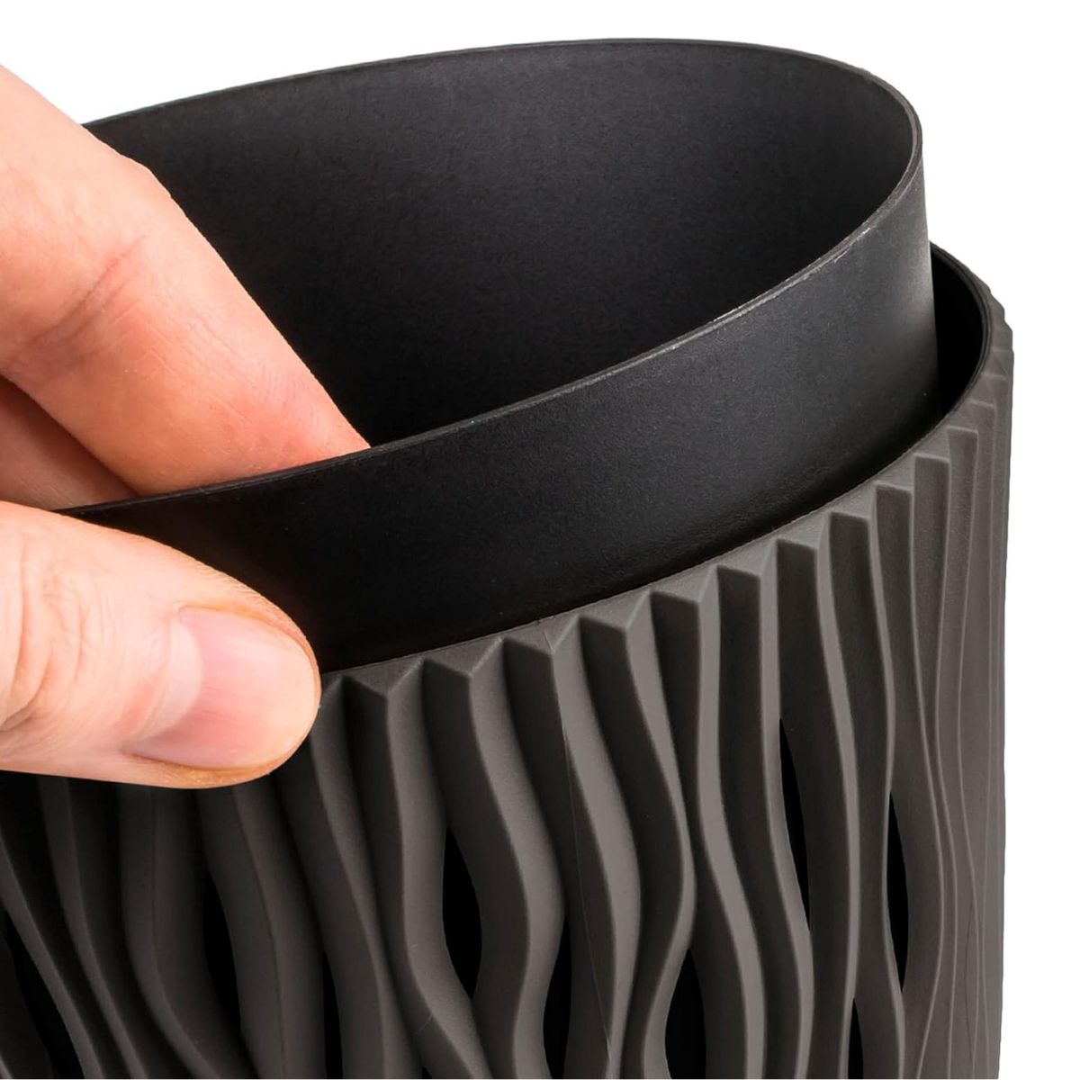 Pot Duna avec insert gris taupe D 22 x 19